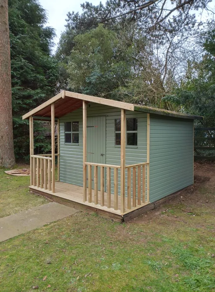 blue ands brown shed